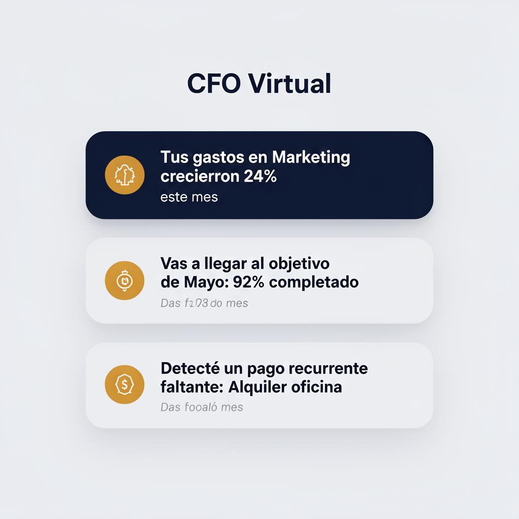 CFO Virtual mostrando insights financieros generados por IA